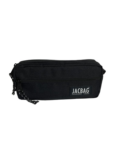 Jacbag Çift Fermuarlı Siyah Erkek Çocuk Kalem Kutusu Çok Renkli