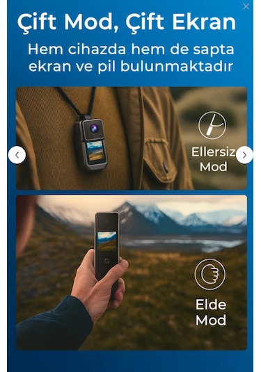 Saw1 Pro 4k Aksiyon Kamerası Wi-fi Bağlantı Dokunmatik Lcd 6 Eksenli Jiroskoplu Dengeleme