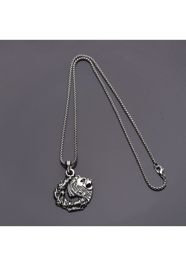 Aslan Burcu Kolye Burçlar Takı Aksesuar Zodyak Gri
