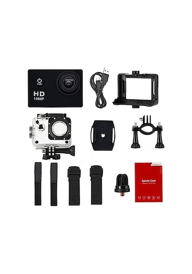 Spor Aksiyon Kamerası 1080p Hd Geniş Açılı Lens Spor Kamerası, Eıs Stabilizasyon Açık Hava Aten, 30m Sualtı Kamerası Gümüş Gri Gümüş - Gri