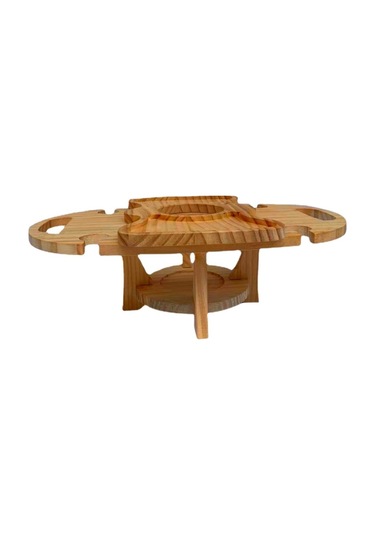 Açık Piknik Masası Ahşap Katlanabilir Şarap Rafı Ahşap Rengi , Boyut:katlanabilir Masa Diğer Çok Renkli