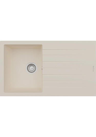 Real Stone P004 Troya 86 Granit Mutfak Eviyesi Krem 86 x 50 CM