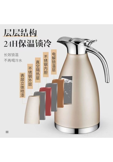 Hfambition 304 Çelik İkili Vakumlu Termos, 1.5l, 12-24 Saat Isı Saklama, Restoran Çay/su Kavanozu, Profesyonel Kullanim Diğer