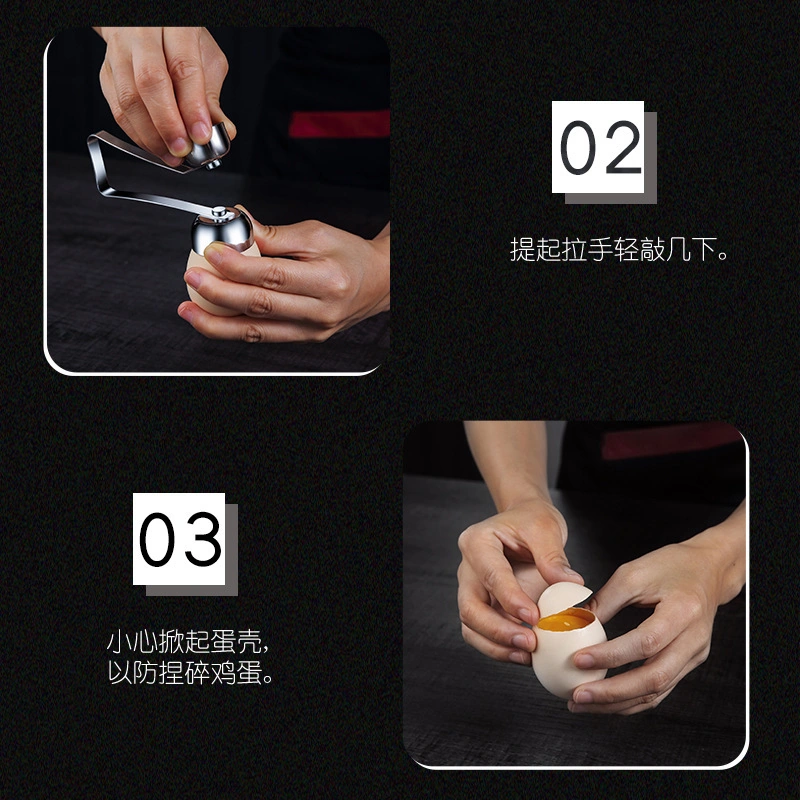 Youmex 304 Paslanmaz Çelik Çift Uçlu Yumurta Açıcı Mutfak Gereci Yumurta Kabuğu Açma Aleti Glutensiz Yumurta Delici Diğer