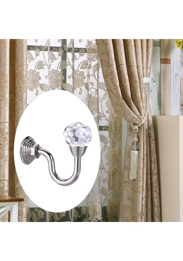 Adet Kristal Klasik Kanca Bağlama Taban Metal Püskül Perde Aksesuarları Askı Dekorasyonu Gümüş Üzerine Monte Edilmiştir Çok Renkli