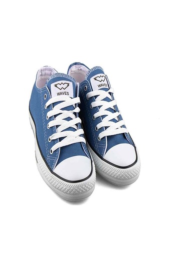 Waves 700 Style Unisex Keten Sneaker Ayakkabı İndigo Beyaz 38 Beyaz - İndigo