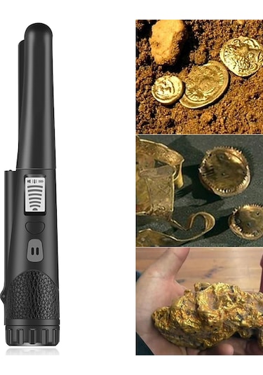 Metal Dedektörü, Taşınabilir Yüksek Hassasiyetli Metal Dedektörü Dokuma Kılıf Çanta İle Tek Tuşla Led Göstergesi Altın Dedektörü Siyah