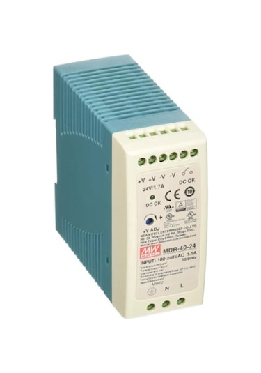 Mean Well Mdr-040-24 24vdc 1.7a Ray Montaj Güç Kaynağı Gri