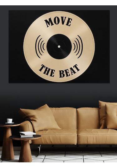 Vinil Plak "move The Beat" Dekoratif Kanvas - Mdf Ahşap Tablo