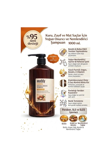 Muddy Argan & Keratin Shampoo 1 L