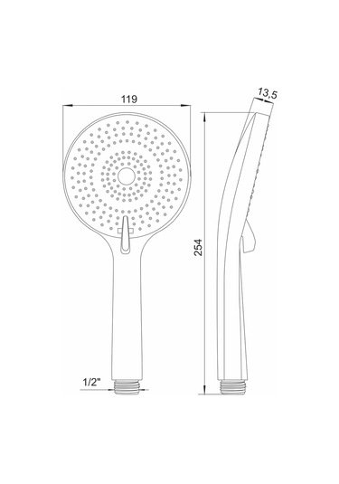 Argo Büyük Siyah Mat Duş Başlığı, Hortumasız 210927972 Siyah