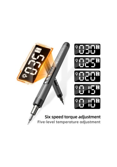 Honeybeeshop 46lı 1 Arada Turuncu Lcd Ekranlı Led Işıklı Mini Kablosuz Sessiz Şarj Edilebilir Elektrikli Vidalama Seti Ev Kullanımı Alet Takımı