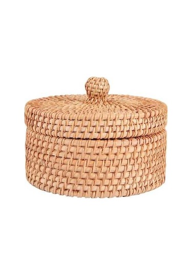 Bosphorusboutique02 El Dokuma Rattan Saklama Kutusu Kapaklı Hasır Meyveli Kek Sepeti B Diğer Modasından Sepetçi İçin Diğer