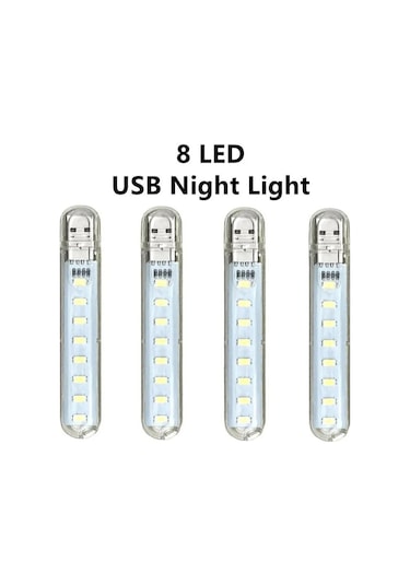 Sıcak Beyaz 2 Adet Led Mini Usb Gece Lambası Taşınabilir U-disk Lambası 3led Okuma Lamba Mini Kitap Işıkları Gece Lambası 56853592 Sıcak Beyaz