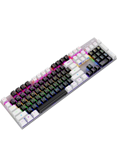 104 Tuşlu Gaming Klavye Rgb Işıklı Animasyon Modlu Mekanik Hisli Klavye Oyuncu Klavyesi