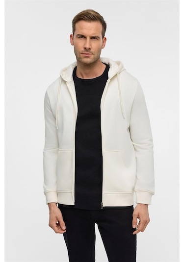 SÜVARİ Beyaz Regular Düz Bisiklet Yaka Sweatshirt Beyaz