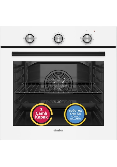 Simfer SB8229 - T3048 - SD8722 Trend Mekanik Beyaz 3'lü Ankastre Set