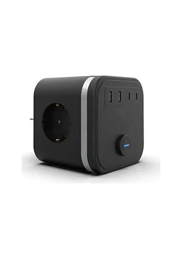Termal Akım Korumalı Isıya Dayanıklı 3 Lü Duvar Tipi Priz 2x Usb 2x Typce 3680 W