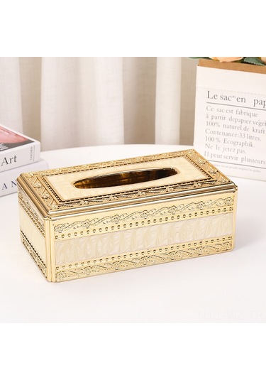 Wezone Büyük Boy Akrilik Havlu Kutusu - Zümrüt Ve Altın Taklı Avrupa Stili - Otel, Ktv, Salon Ve Yemek Odası İçin Dayanıklı Ve Konforlu