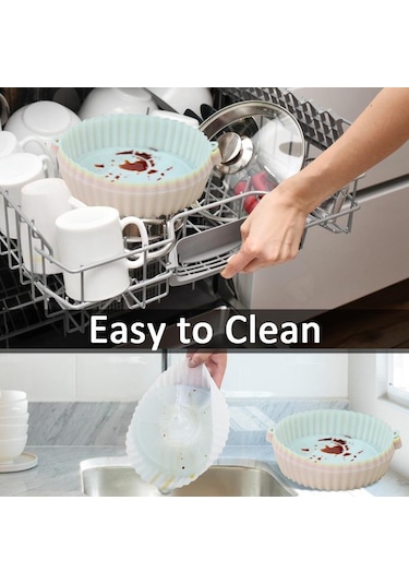 Mavi Fritöz Silikon Pot Fritözler Fırın Pişirme Tepsisi Pizza Kızarmış Tavuk Fritöz Aksesuarları Yuvarlak Tava Yeniden Kullanılabilir Mat Mavi