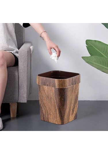 Pazly Yönlü Suntek Kutusu Kovası Kahverengi Ev Dekoratif Çöp Çok 24cmx20cmx28cm Zy Kahverengi