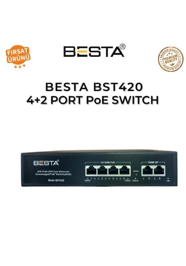 Besta Bst-420 4+2 Port 10/100 Poe Switch-power Over Ethernet