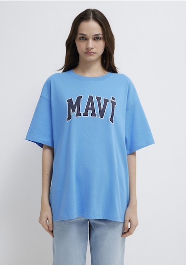 Mavi - Mavi Logo Baskılı Mavi Tişört 1600843-91478 Mavi