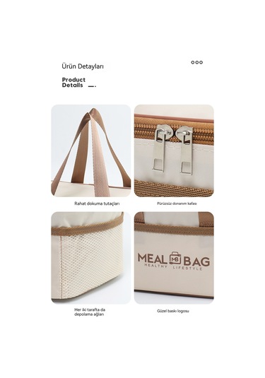 Lıcorıce Açık Piknik Alüminyum Folyo Isı Yalıtım Su Geçirmez Yemek Çantası Benton Çantası Büyük Boy Haki