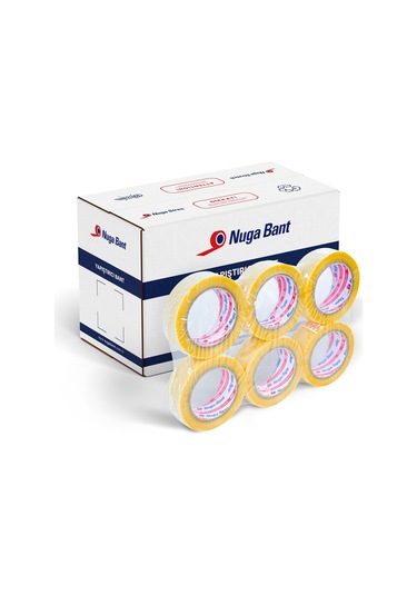 Nuga 45 MM x 100 M Şeffaf Koli Bandı Hotmelt Red 24 Adet