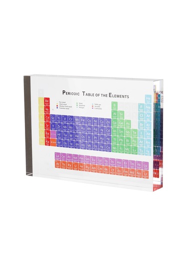 Hombey Kimya Öğeleri Periyodik Tablosu, Akrilik Materyal, Renkli Harfler, Öğrenme Aracı, Masaüstü Dekorasyon, 150x114x20mm Diğer