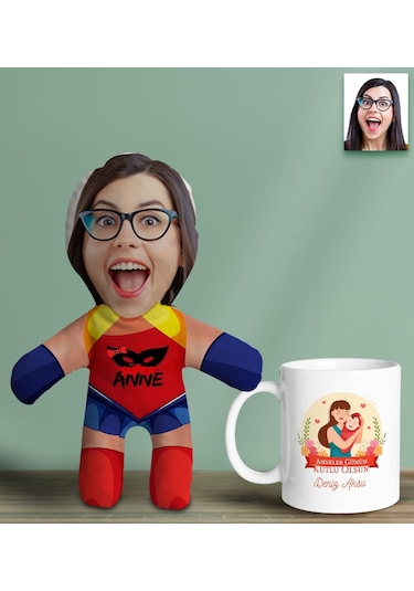 Bk Gift Kişiye Özel İsimli Anne Bebek Yastık Ve Kupa Bardak Hediye Seti-1, Anneye Hediye, Anneler Günü Hediyeleri Kobitmeyencom30634 Bk Gift