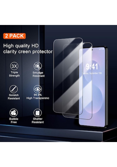 Samsung Galaxy Uyumlu S25 Edge Kılıf Şeffaf Silikon + Ekran Koruyucu Cam
