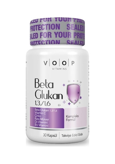 Voop Beta Glukan 1.3-1.6 Kara Mürver Vitamin C Çinko 30 Kapsül