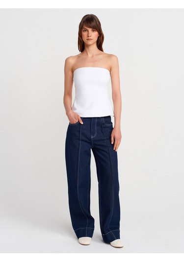 Dilvin 31860 Straplez Top-beyaz Beyaz