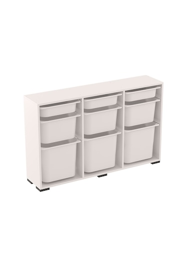 Bofi Ultra 3+3+3 Sepetli Çok Amaçlı Mutfak Kiler Dolabı Beyaz