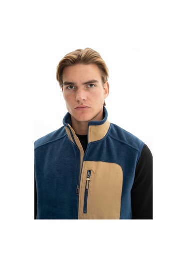 Arma Erkek Kışlık Softech Polar Relax Fit Tam Fermuar Yandan Cepli Baskısız Yelek K26424674101 İndigo