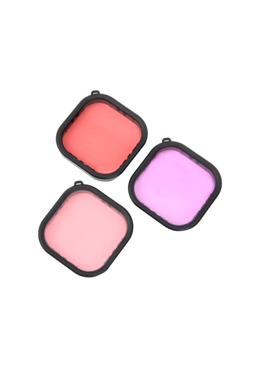 Konesam Telesın Su Altı Renk Düzeltme Filtre Seti - Mor, Kırmızı, Macenta - Gopro 9 Su Geçirmez Kılıf İçin - 5-25m Derinliklerde Renk Tamiri