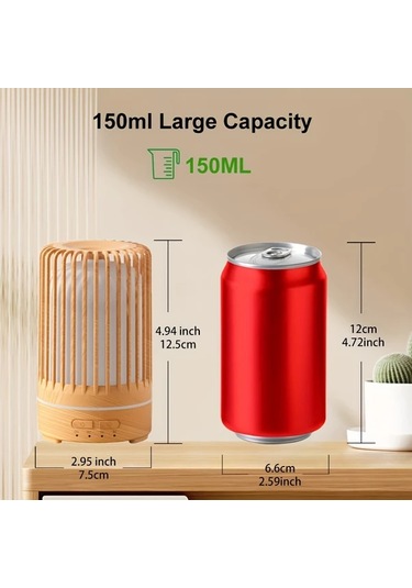 Techbloom Beyaz Renk Soundwave Teknolojili 7 Renk Led Aromaterapi Difuzoru Nemlendirici 150ml Usb Mini Yogalik Ofis Kafes Tasarim