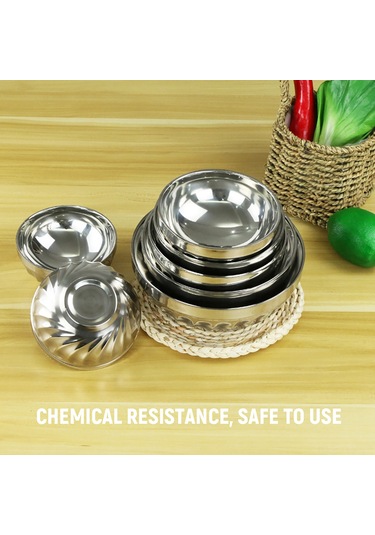 Geeksen 20cm Çocuklar İçin Paslanmaz Çelik Çift Duvarlı Isı Yalıtımlı, Düşmeye Dayanıklı Yemek/kelleci Kasesi - Gümüş Rengi