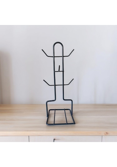 Fincan Askısı, Antrasit Tabaklı Askılık, Masa Üstü, Tezgah Üstü