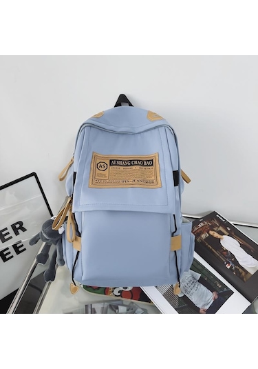 Mavi Kore Versiyonu Schoolbag Unisex Ortaokul Öğrencisi Su Geçirmez Moda Marka Sırt Çantası Erkek Büyük Kapasiteli Çift Sırt Çantası 30x14x40cm