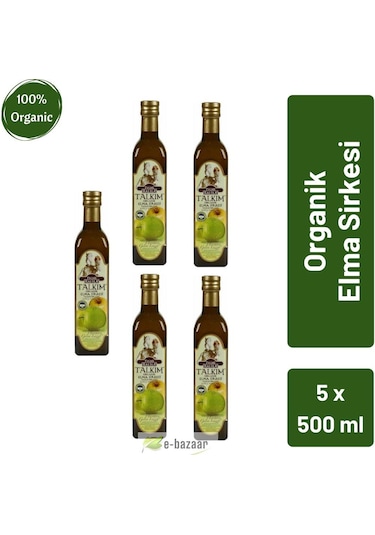 Ralila Organik Talkım Elma Sirkesi 500ml - 5'li Paket