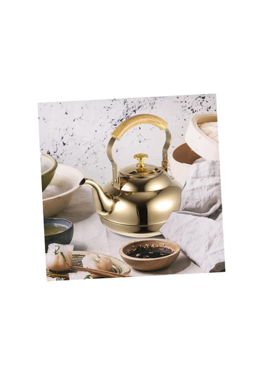 Basit Tasarım Paslanmaz Çelik Çaydanlık 1l Kapasite Tealeaaves Sünleşen Mutfak Çay Su Isıtıcısı Çelik