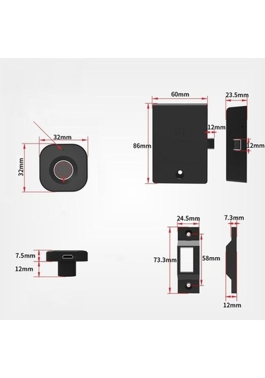 Fastbuy Parmak İzi Kilitli Ahşap Çekmece Dolap Ahşap Kutu Suntek