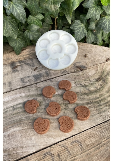 Kremalı Bisküvi Büyük Mum Kalıbı ( Silikon )