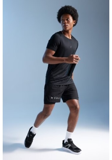 DeFactoFit Slim Fit Dar Kesim Fermuarlı Telefon Cepli Sporcu Taytlı Şort Z2147AZ23AUBK81