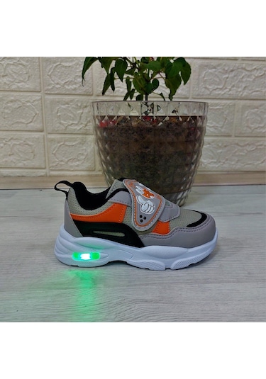 M.p One 3127 Işıklı Fuspetli Bebe Spor Ayakkabı Gri - Siyah