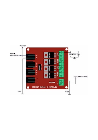 Gözeler Arduino 4 Kanal Irf540 Mosfet Modülü