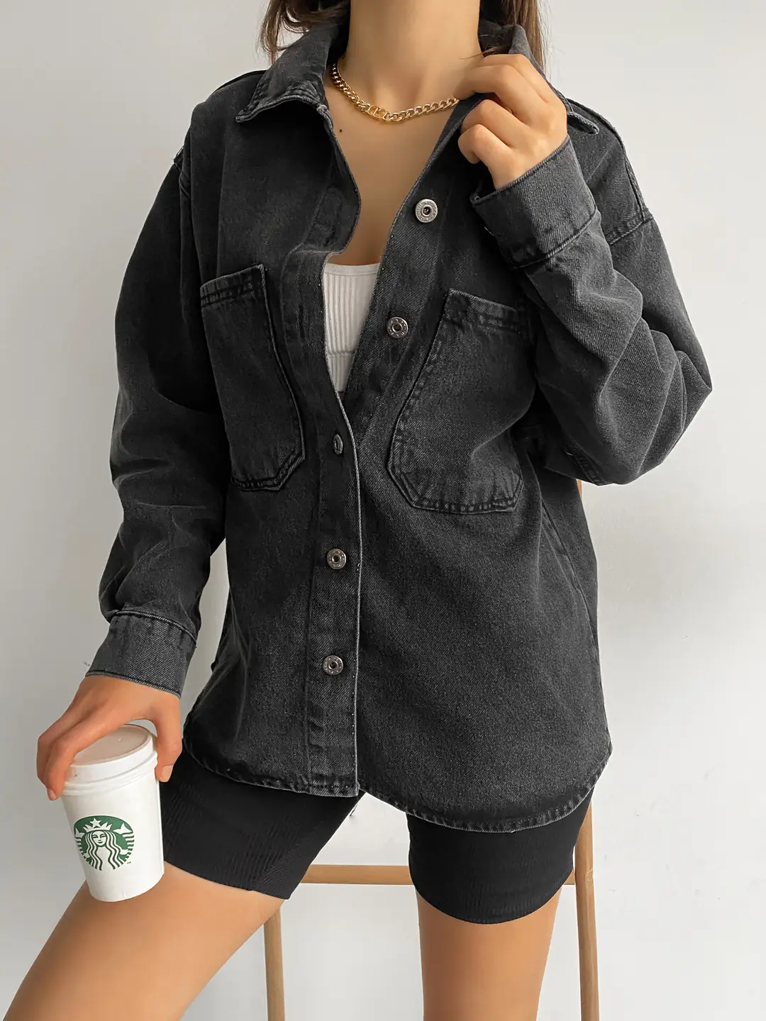 Lirya Prive Oversize Denim Ceket Siyah