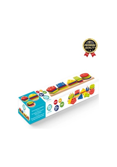 Özel Üretim Kişisel Gelişim Koordinasyon Çocuk Eğlenirken Öğreten Ahşap Geometrik Şekiller Oyunu